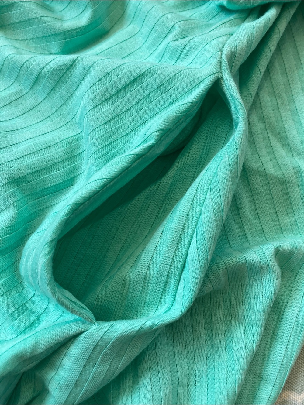 Green Ribbed Swing Dress 1X - Picture 4 of 7